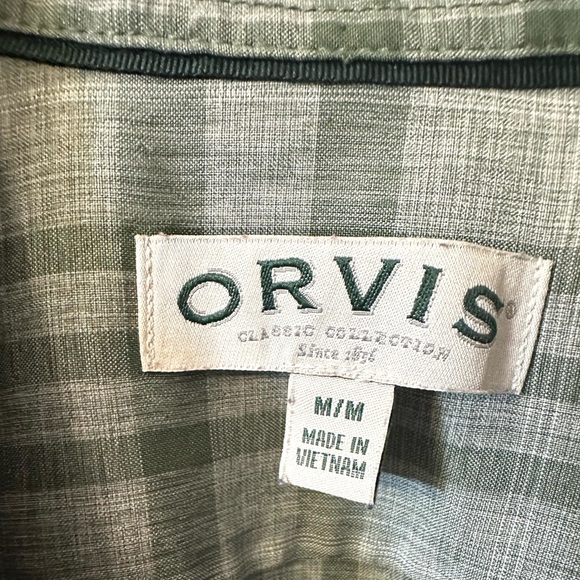Orvis Classic Collection Green Plaid Short Sleeve Button Down Shirt Mens Size M - Picture 2 of 9